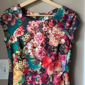 LABEL BY 5 TWELVE Floral Cap Sleeve Mini Dress